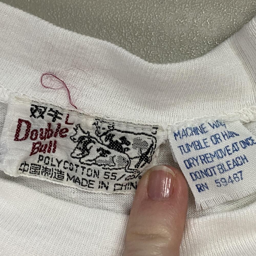 Vintage Bahamas T Shirt Large White Neon Puff Paint Tropical Single Stitch 80s - Picture 12 of 14